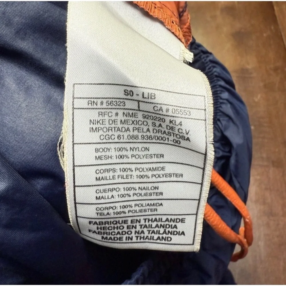 Vtg Nike Track Pants Kids Size M 8-10 Blue Orange Mesh Side Stripe Windbreaker
